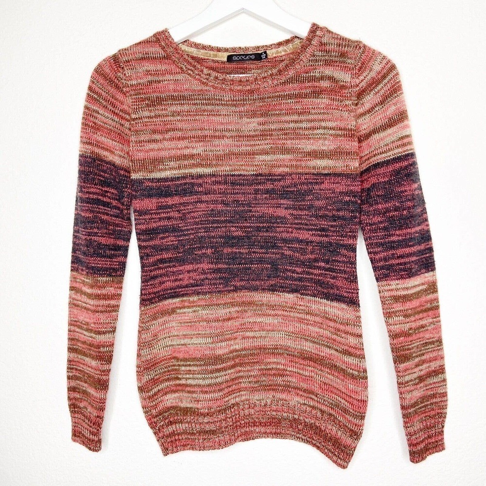 Species Wool Blend Space Dyed Sparkle Sweater Sz S